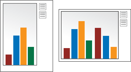 Een afbeelding die het verschil tussen de staande en liggende paginastand weergeeft.