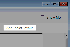 Opção do Painel do Tableau para adicionar layout do Tableau.