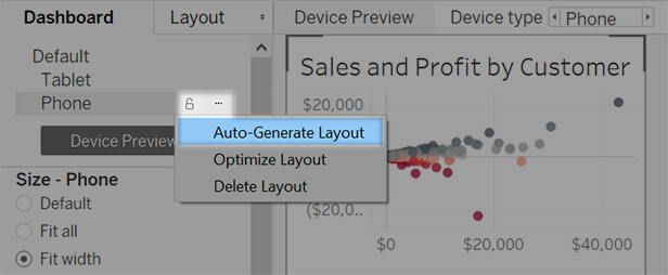 Ícone de desbloqueio do painel e menu de contexto expandidos, com a opção Gerar layout automaticamente selecionada.