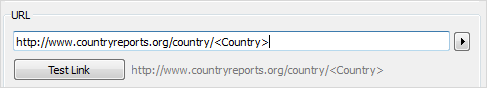 Ação de adicionar URL no painel com caixa de entrada de texto para inserir a URL.