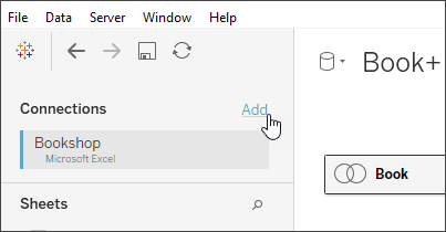 O botão adicionar uma conexão na página da fonte de dados.