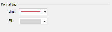 Uma caixa de diálogo para editar bandas com opções de linha e cor de fundo.
