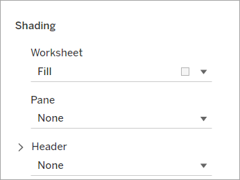 Opções de formatação para cor de fundo da planilha.