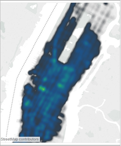 Mapa de variação com marcas de densidade de baixa intensidade.