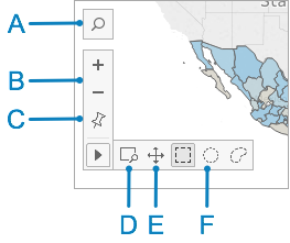 Barra de ferramentas do workspace Mapas.