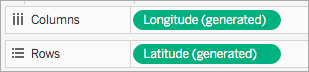 As divisórias Linhas e Colunas em uma planilha do Tableau.