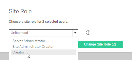 Select the new site role.