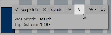 Click the lightbulb icon in a mark tooltip menu to run Explain Data.