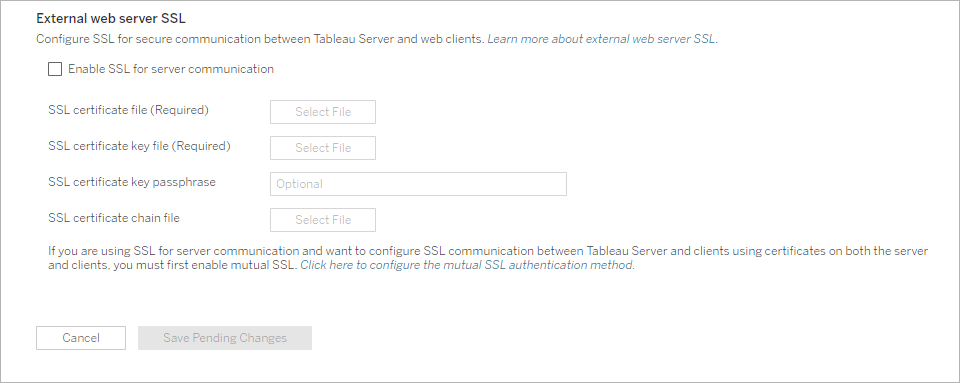 Capture d’écran Configurer SSL