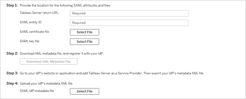 SAML-configuratievak.