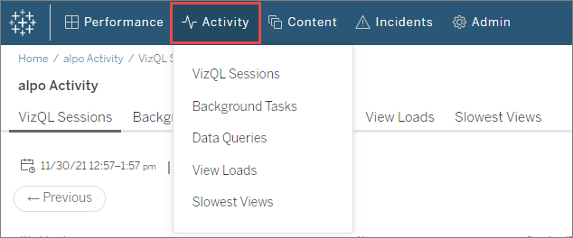 แท็บกรรม Resource Monitoring Tool ของ Tableau