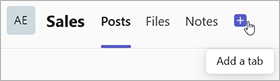 Add a channel tab options