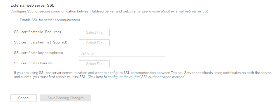 Configure SSL screenshot