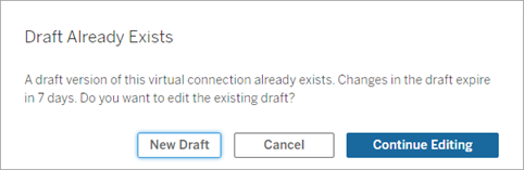 Draft Already Exists message