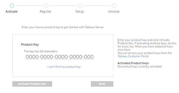 how to enter tableau product key