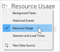 Select Resource Usage in the drop-down.