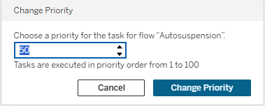 Chang Priority dialog.