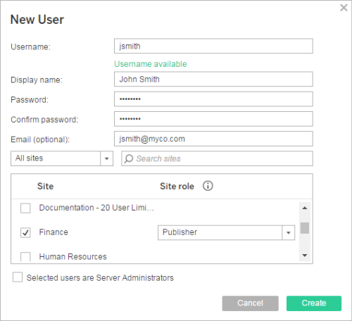 tableau public server