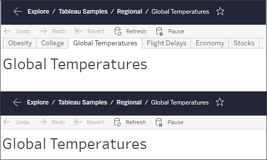 comparison of view navigation with tabbed views on and off