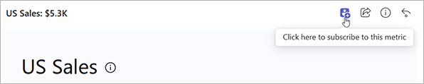 Follow icon on a metric