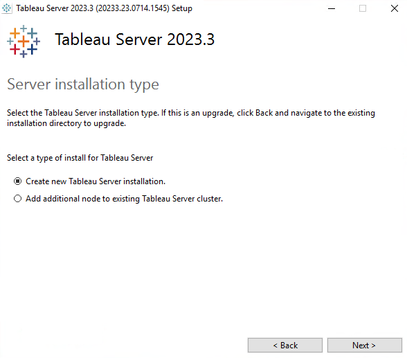 Image from setup that allows you to change the installation type