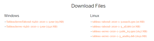 เลือกตัวติดตั้ง tabcmd สำหรับคอมพิวเตอร์ที่คุณจะใช้คำสั่ง (32 หรือ 64 บิต)