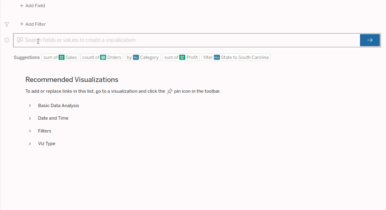 Create a viz using Ask Data
