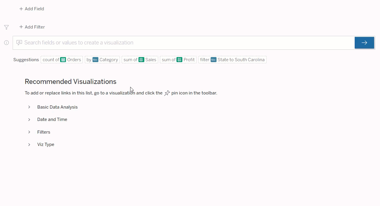 Create a viz using Ask Data