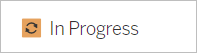 In progress icon indicating a longer job run time than previous runs.