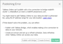 A Tableau Cloud error message may recommend adding Tableau Cloud to the list of authorized data providers.
