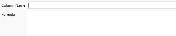 Interface for defining a formula in a column transformation setting.