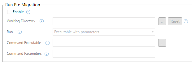 Settings to enable running pre-migration.