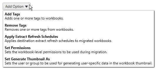 Interface for adding workbook publish options including tag management and permission settings.