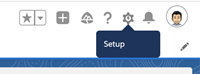 A gear icon with a tooltip that says Setup.