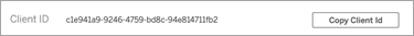 Your client ID and a "Copy" button.