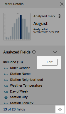 Edit button on the Analyzed Fields pane.