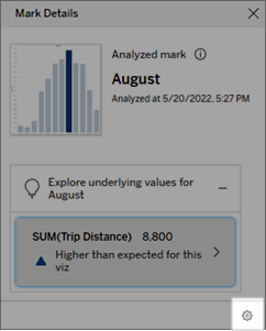Explain Data settings icon, depicted as a gear.