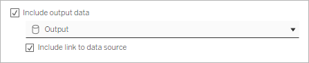 The check box to include the link to the data source when publishing flow output as a data source.