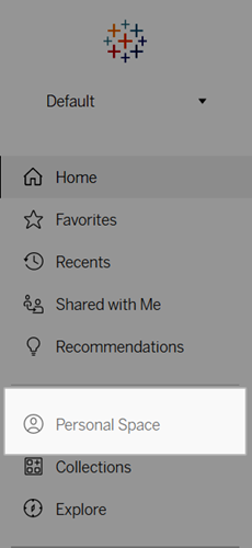 Personal Space tab in Tableau Cloud.