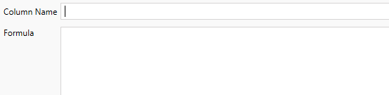 A form with fields for a column name and a formula.