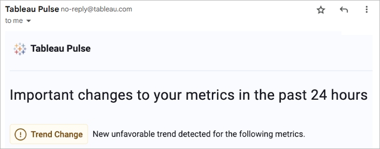 Tableau Pulse alert email