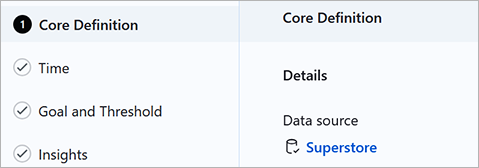 Link to data source on metric definition