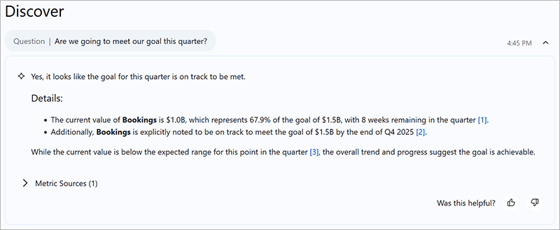 Insight about likelihood of meeting goal
