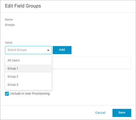 A form for editing field groups.
