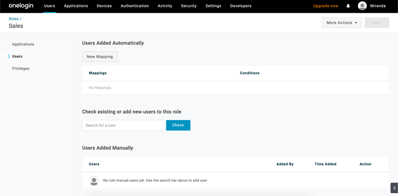 Map login conditions by user.