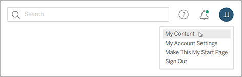 Subscription menu with options for My Content.