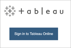 Tableau Online サインイン ポップアップ。
