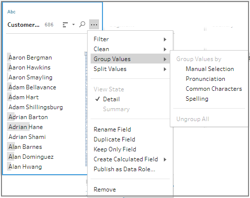 A drop-down menu displays Group Value by choices.