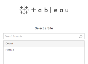 Tableau 站点搜索。