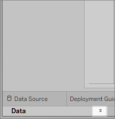 顯示 Tableau Desktop 上側邊欄的展開箭頭圖示。
